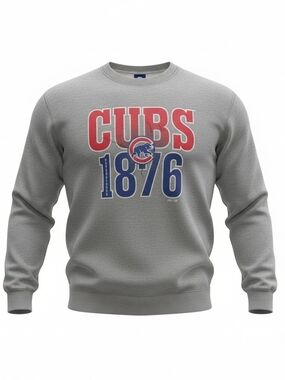 Chicago Cubs Gray Crewneck Sweatshirt with 1876 Graphic